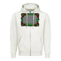 Oatmeal Heather christmas black and white background Zipper Hoodie - BarkalooDesign