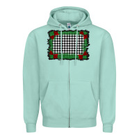 Seafoam christmas black and white background Zipper Hoodie - BarkalooDesign