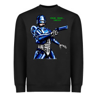 Black 8bit robocop Heavyweight Sweatshirt - artisFamous