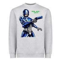 Heather Grey 8bit robocop Heavyweight Sweatshirt - artisFamous