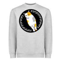 Heather Grey calico cat Heavyweight Sweatshirt - artisFamous