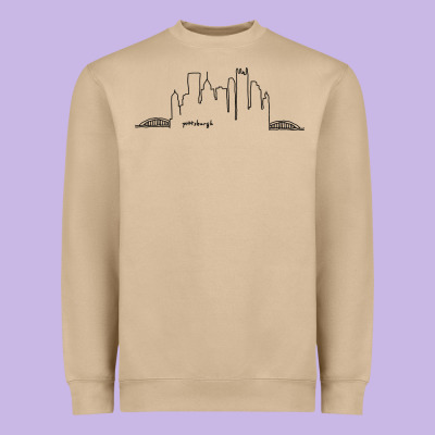 Pittsburgh Skyline City Heavyweight Sweatshirt Designed By Artisfamous