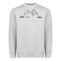 Heather Grey pittsburgh skyline city Heavyweight Sweatshirt - artisFamous