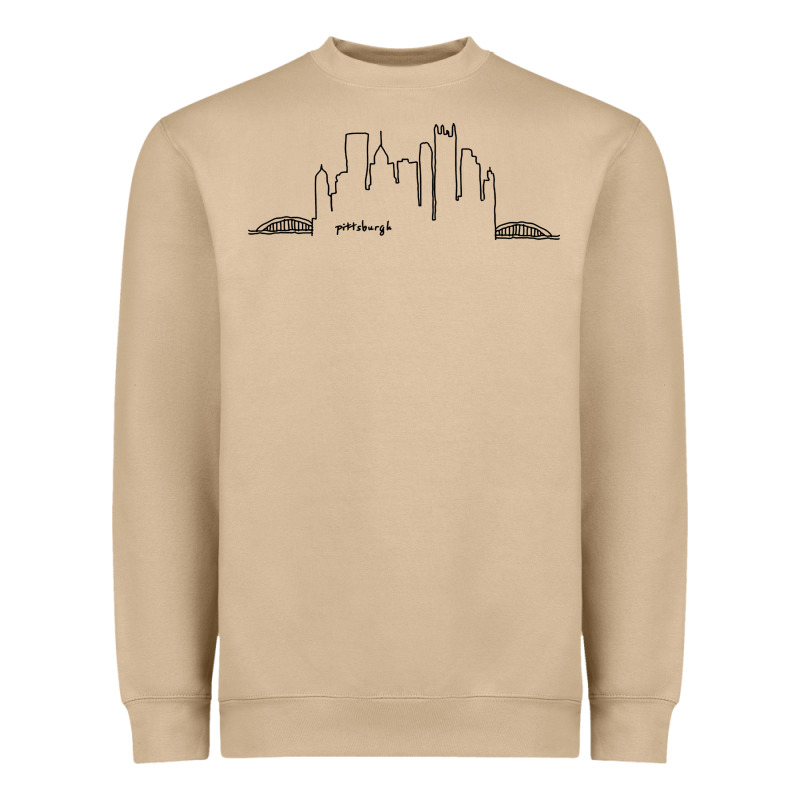 Pittsburgh Skyline City Heavyweight Sweatshirt by artisFamous | Teevron