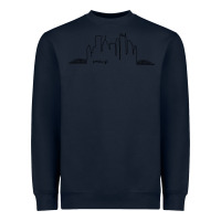 Navy pittsburgh skyline city Heavyweight Sweatshirt - artisFamous