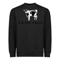 Black i'd tip that funny cow tipping design Heavyweight Sweatshirt - artisFamous