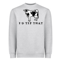 Heather Grey i'd tip that funny cow tipping design Heavyweight Sweatshirt - artisFamous
