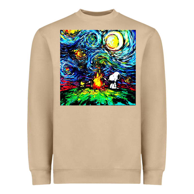 Starry Night Print Van Gogh Parody Heavyweight Sweatshirt by artisFamous | Teevron
