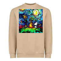 Mushroom starry night print van gogh parody Heavyweight Sweatshirt - artisFamous