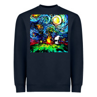 Navy starry night print van gogh parody Heavyweight Sweatshirt - artisFamous
