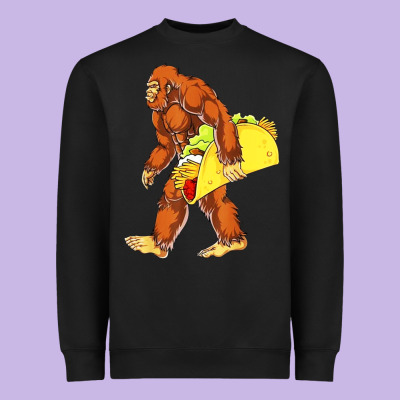 Bigfoot Carrying Taco Heavyweight Sweatshirt Designed By Artisfamous