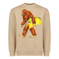 Mushroom bigfoot carrying taco Heavyweight Sweatshirt - artisFamous