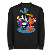 Black rocky & bullwinkle and friends Heavyweight Sweatshirt - artisFamous