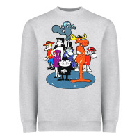 Heather Grey rocky & bullwinkle and friends Heavyweight Sweatshirt - artisFamous