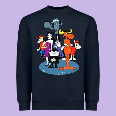 Rocky & Bullwinkle And Friends Heavyweight Sweatshirt Designed By Artisfamous