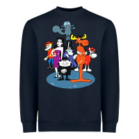 Navy rocky & bullwinkle and friends Heavyweight Sweatshirt - artisFamous