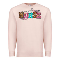 Pale Pink nurse with nurse element Premium Sweatshirt - AdoDesignShop