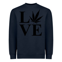 Navy love weed 420 Heavyweight Sweatshirt - artisFamous