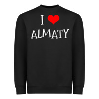 Black i love almaty city Heavyweight Sweatshirt - artisFamous