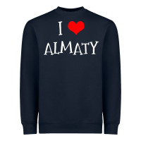 Navy i love almaty city Heavyweight Sweatshirt - artisFamous