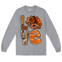 Heather Grey thanksgiving with turkey love bbs Long Sleeve Tee - BundleAndBundleShop