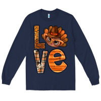 Navy thanksgiving with turkey love bbs Long Sleeve Tee - BundleAndBundleShop