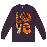 Plum thanksgiving with turkey love bbs Long Sleeve Tee - BundleAndBundleShop