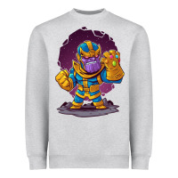 Heather Grey cartoons super hero Strong Hands Heavyweight Sweatshirt - artisFamous