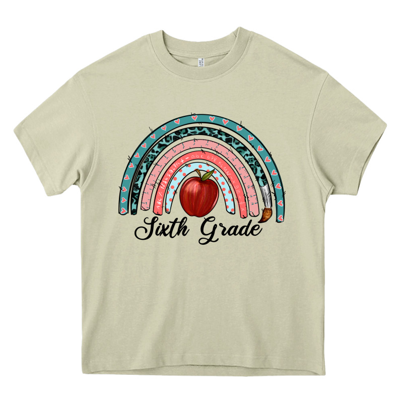 Sixth Grade Rainbow Heavy Core Tee by RanaPortraitStore | Teevron