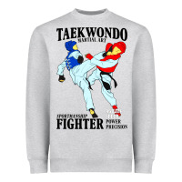 Heather Grey taekwondo sport art Heavyweight Sweatshirt - artisFamous