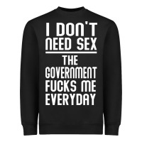Black the government fucks me everyday Heavyweight Sweatshirt - artisFamous