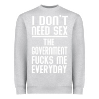 Heather Grey the government fucks me everyday Heavyweight Sweatshirt - artisFamous