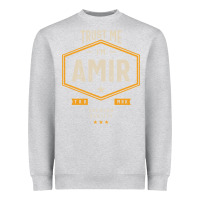 Heather Grey Amir Personalized Name Birthday Gift Heavyweight Sweatshirt - artisFamous