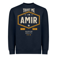 Navy Amir Personalized Name Birthday Gift Heavyweight Sweatshirt - artisFamous