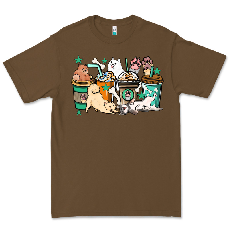 Dog Coffee Cups Premium Tee by HowdyJamesFarm | Teevron
