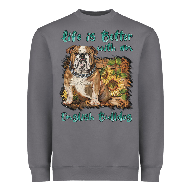 Life Is Better With A English Bulldog Heavyweight Sweatshirt by BarkalooDesign | Teevron