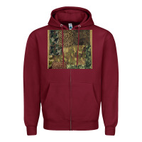 Burgundy camouflage leopard patches Zipper Hoodie - BarkalooDesign