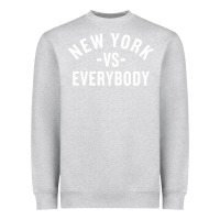 Heather Grey new york vs everybody Heavyweight Sweatshirt - artisFamous