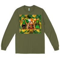 Army Green St. Patrick's Day gnome Long Sleeve Tee - FaDigitalArtStudio