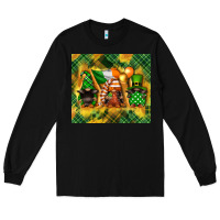 Black St. Patrick's Day gnome Long Sleeve Tee - FaDigitalArtStudio