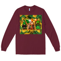 Burgundy St. Patrick's Day gnome Long Sleeve Tee - FaDigitalArtStudio
