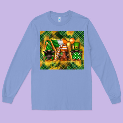 St. Patrick's Day Gnome Long Sleeve Tee Designed By Fadigitalartstudio