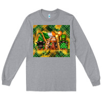 Heather Grey St. Patrick's Day gnome Long Sleeve Tee - FaDigitalArtStudio