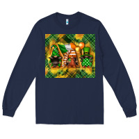 Navy St. Patrick's Day gnome Long Sleeve Tee - FaDigitalArtStudio