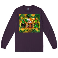 Plum St. Patrick's Day gnome Long Sleeve Tee - FaDigitalArtStudio