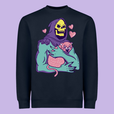 Skeletor's Hug Cat Heavyweight Sweatshirt Designed By Artisfamous