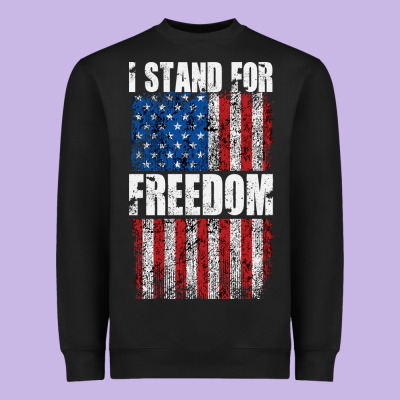 I Stand For Freedom With A Distressed American Flag Heavyweight Sweatshirt Designed By Artisfamous