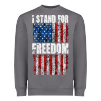 Storm I STAND FOR FREEDOM WITH A DISTRESSED AMERICAN FLAG Heavyweight Sweatshirt - artisFamous
