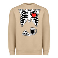 Mushroom dad skeleton halloween beer pizza Heavyweight Sweatshirt - artisFamous