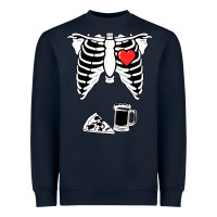 Navy dad skeleton halloween beer pizza Heavyweight Sweatshirt - artisFamous